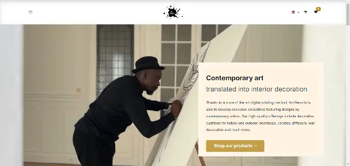 Client website project showcasing contemporary art interior decoration design