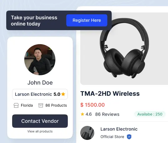 WooCommerce vendor profile page with custom marketplace functionality