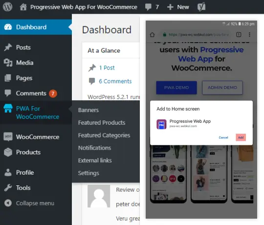 WooCommerce extensions management dashboard in WordPress admin