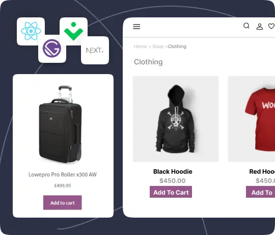 WooCommerce clothing store product category page with add to cart buttons
