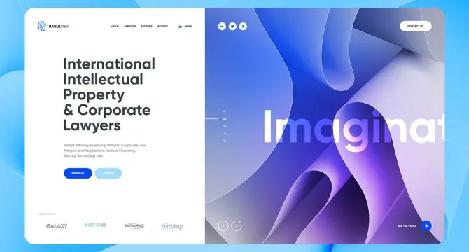 International Intellectual Property &amp; Corporate Law Website Homepage Design