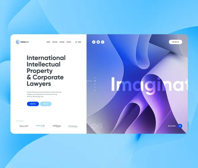 International Intellectual Property &amp; Corporate Law Website Homepage Design